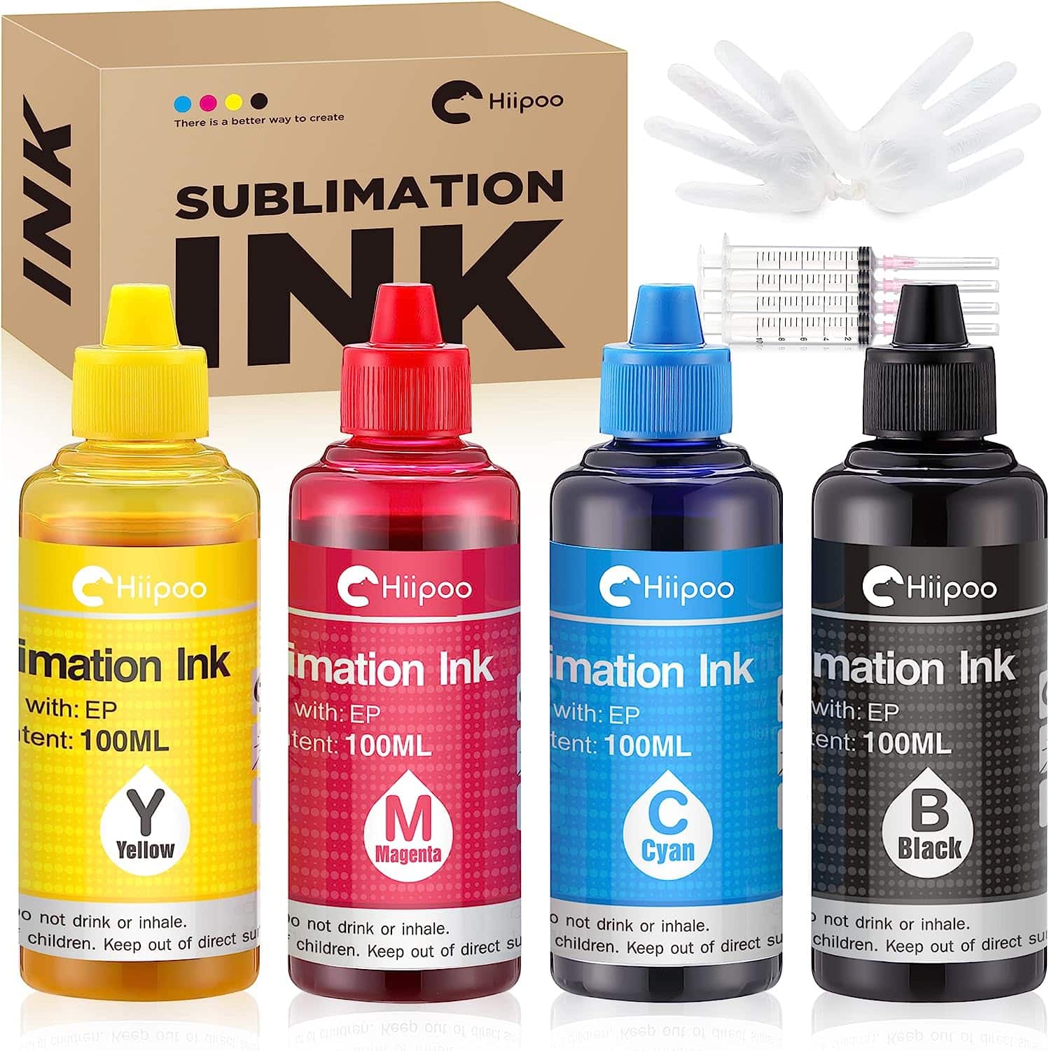 Hiipoo Sublimation Ink Refilled Bottles 