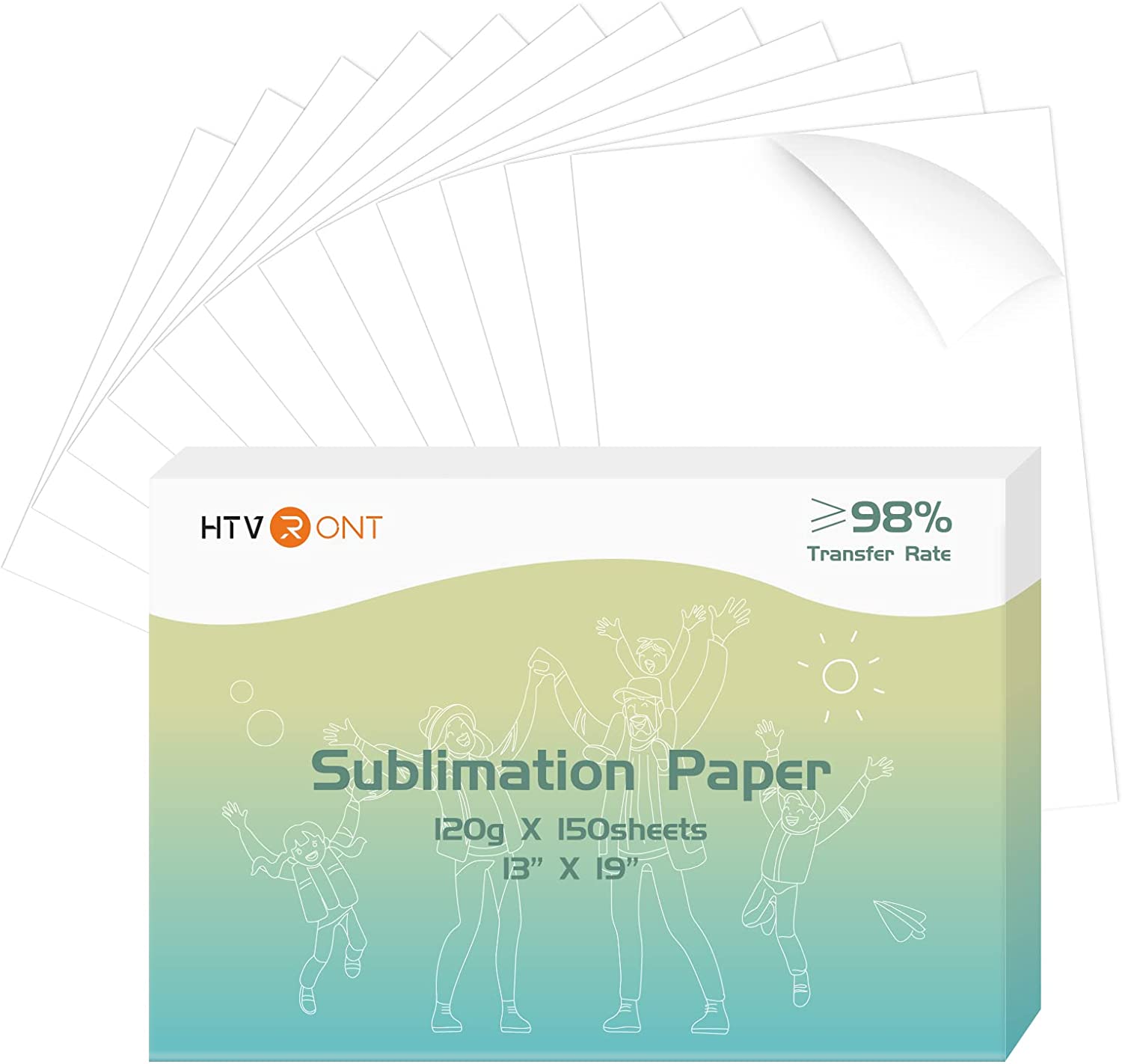 HTVRONT Sublimation Paper 13x19 inches - 150 Sheets Sublimation Paper Compatible with Inkjet Printer 120gsm
